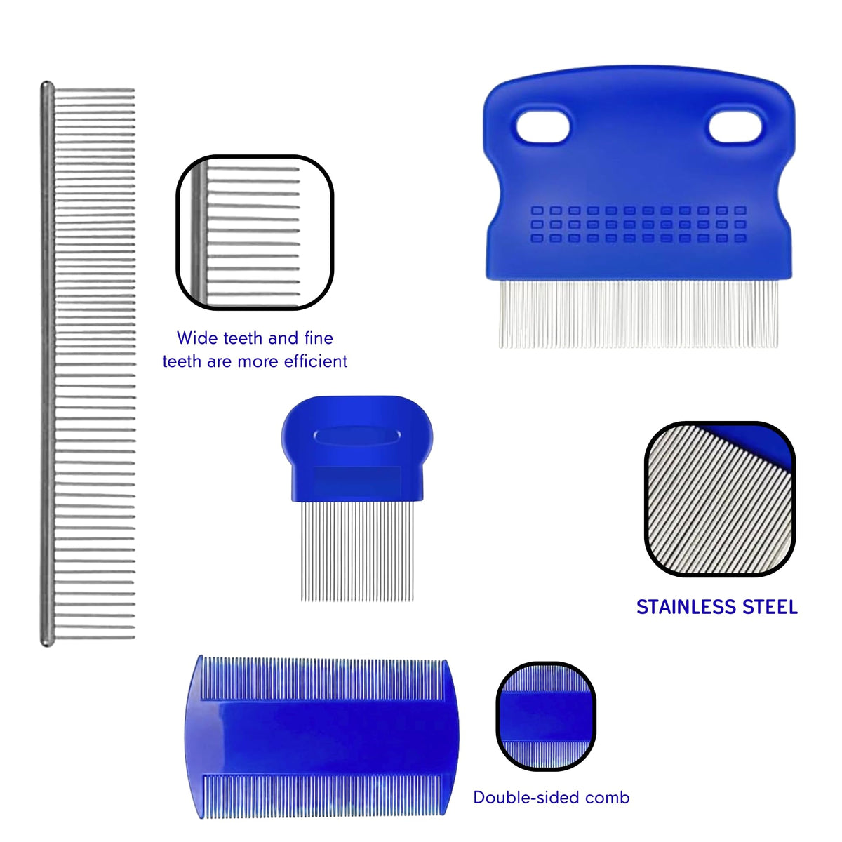 Flea Comb - Flea Comb for Cats Dogs Remove Flea Eggs Fleas Stainless Steel Cat