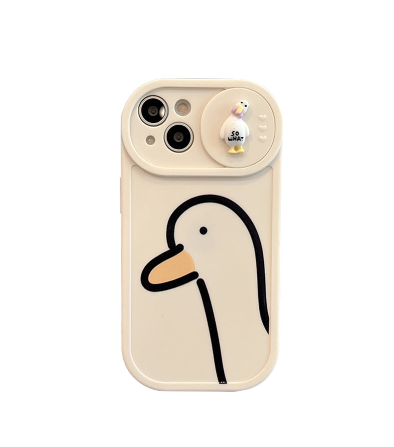 Housse de téléphone mobile en silicone de la fenêtre coulissante Duck Pattern