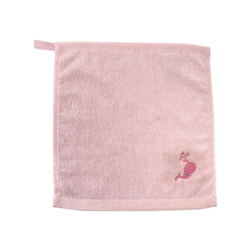 Serviette carrée en coton brodé avec crochet