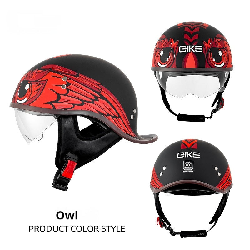 Électrique vélo rétro moto Rocker Tail Half Casque
