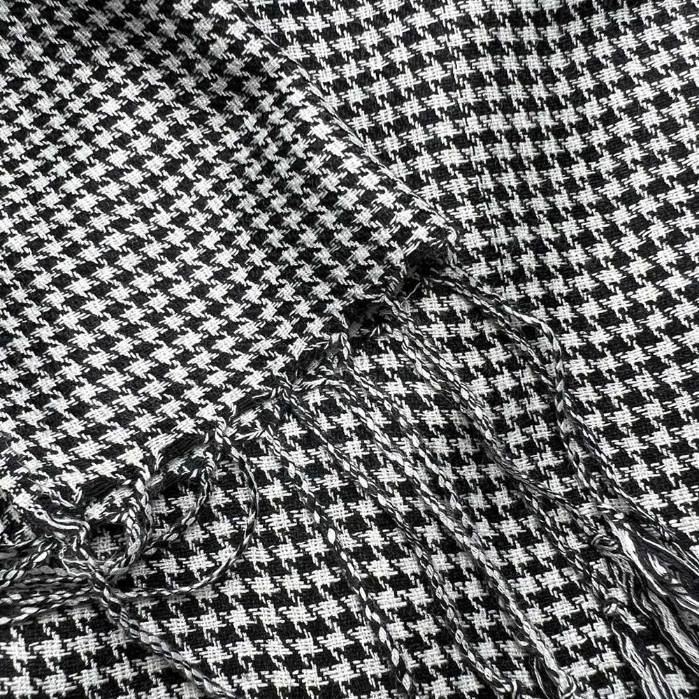 2pcs Edge moderne avec les couleurs classiques écharpe graphique noir blanc Jacquard
