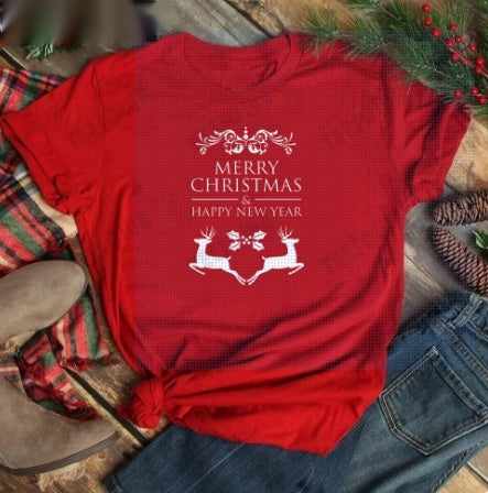 Joyeux T-shirt casual féminin de Noël