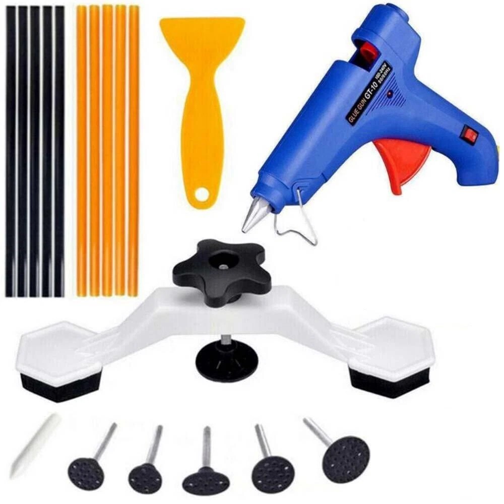 40pcs voiture Peintless Dent Kit de suppression Slide Hammer réparation PDR Glue Gun Puller UK
