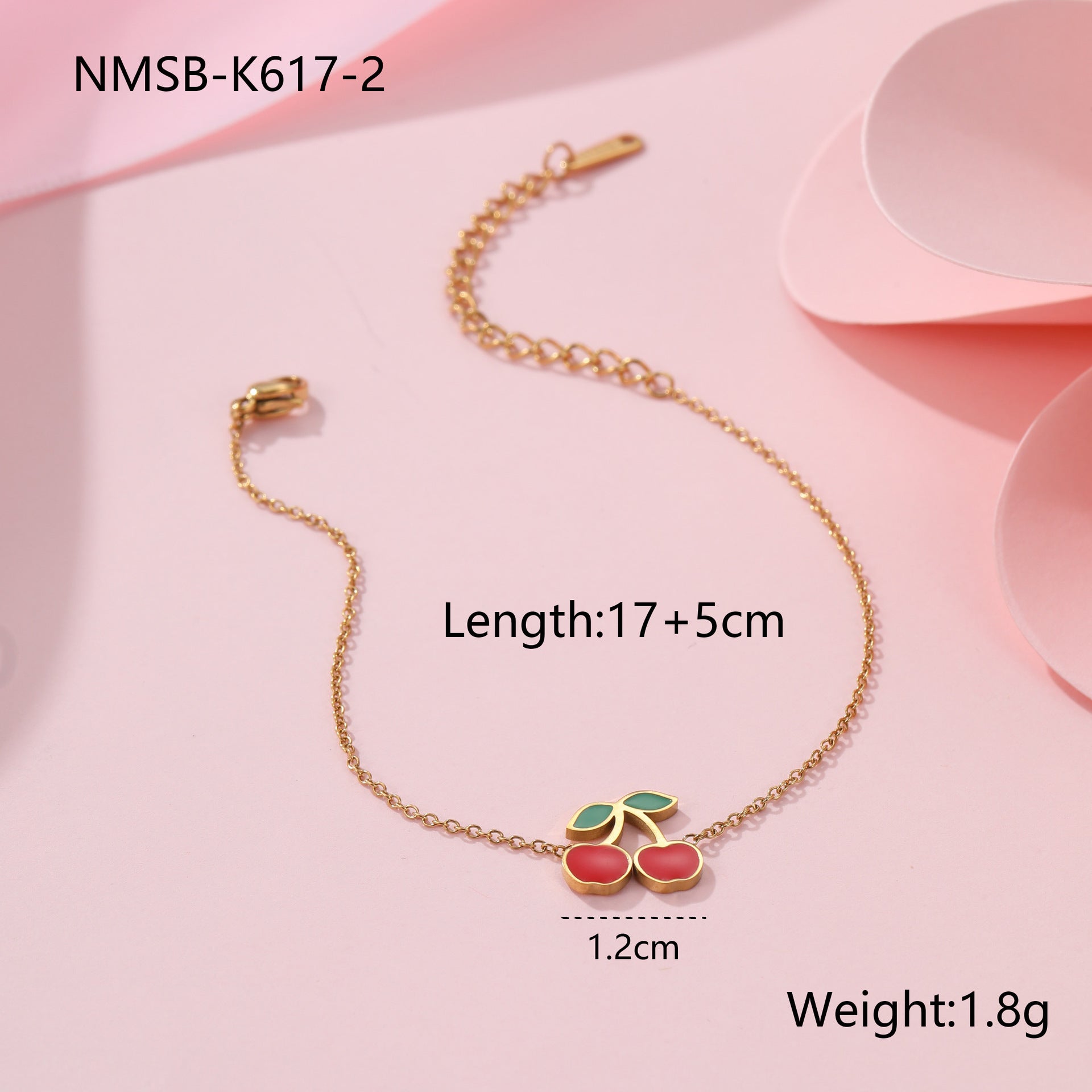 Bracelet Collier Cerise Bracelet Boucle d'oreille en acier titane pièces