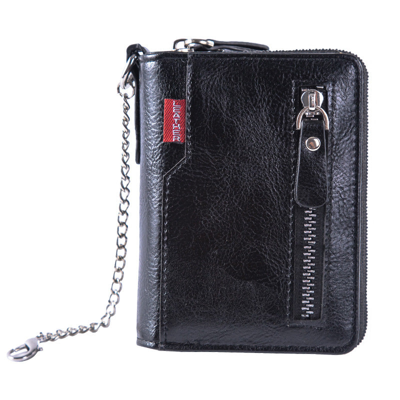 Fentes de cartes multiples Grande capacité deux fois Zipper cash and Card Versatile Bag