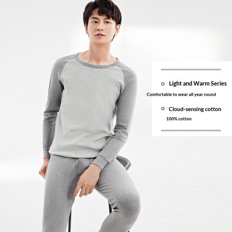 100 Coton Antibactérien Automne Top and Bottom Set Hommes Sous-vêtements thermiques