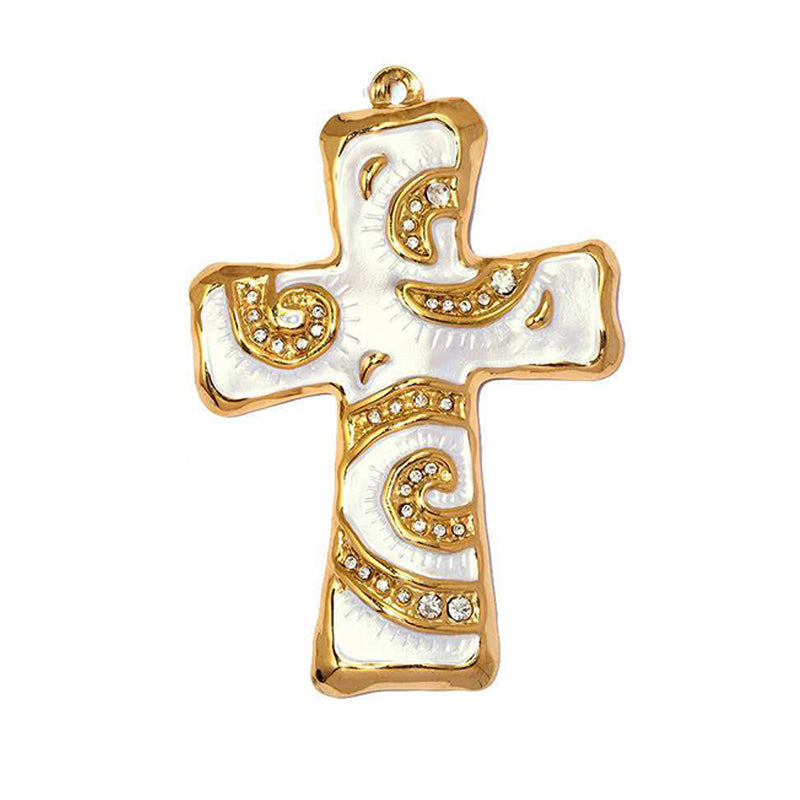 Pendentif en acier inoxydable avec zircon et trempage d'huile