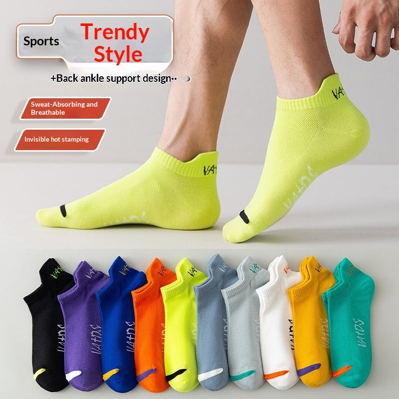 Season Thin Absorb Sweat Short Mesh Respirant Pure Cotton Chaussettes sport homme