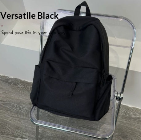 Femmes Moyen école étudiant Grande capacité Simple Sac à dos en couleur solide