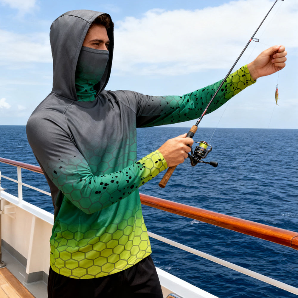 Pêche Hoodie voile chemise Surf couverture visage cou été hommes longue manches chasse Jersey