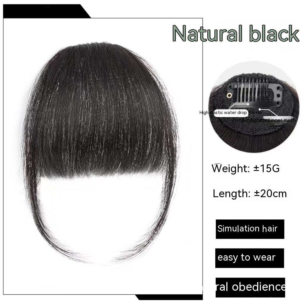 Naturel Avant-tête artificiel cheveux droit Bangs perruques ensemble sans coutures ensemble perruque invisible