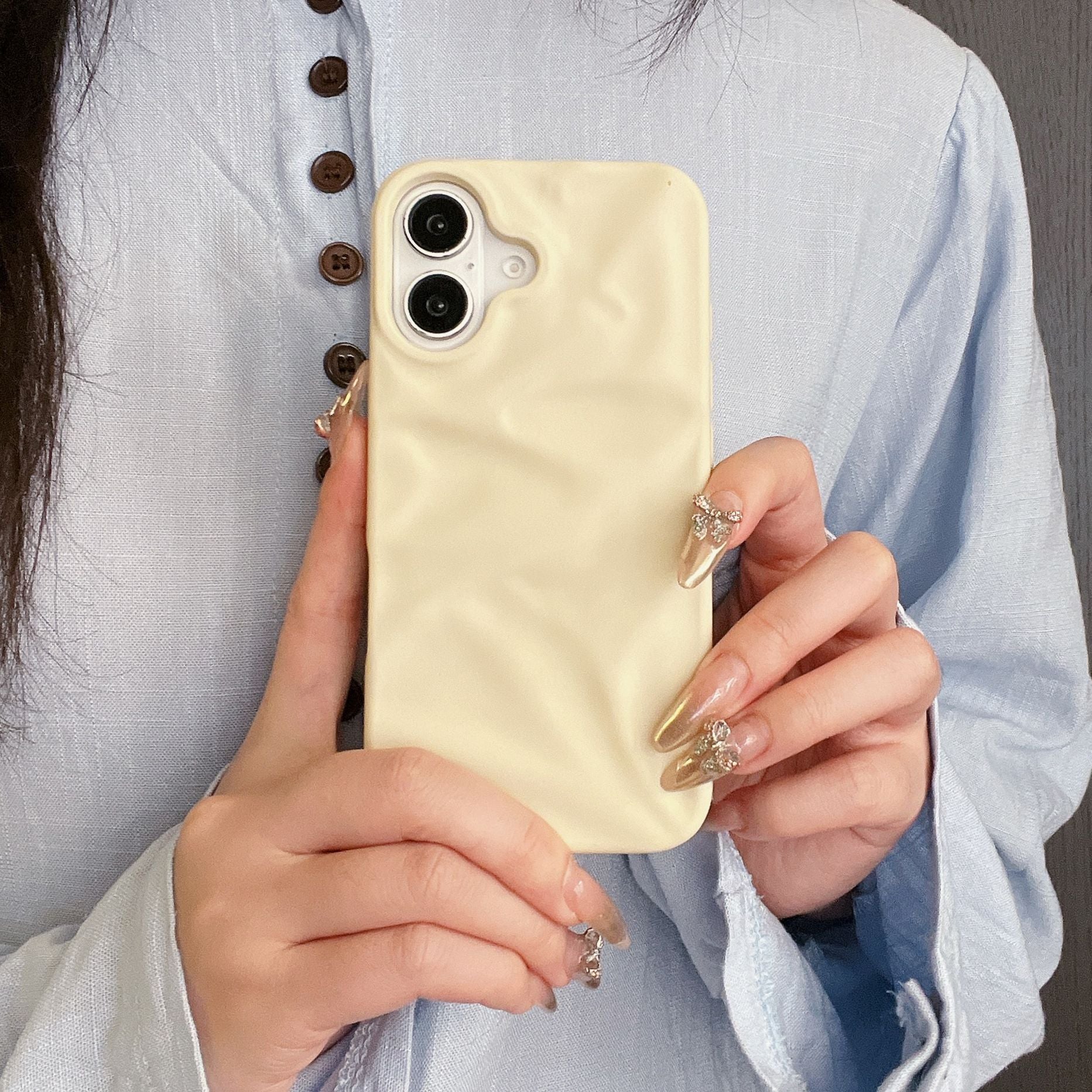 Cas de téléphone à plissé en trois dimensions de haute qualité