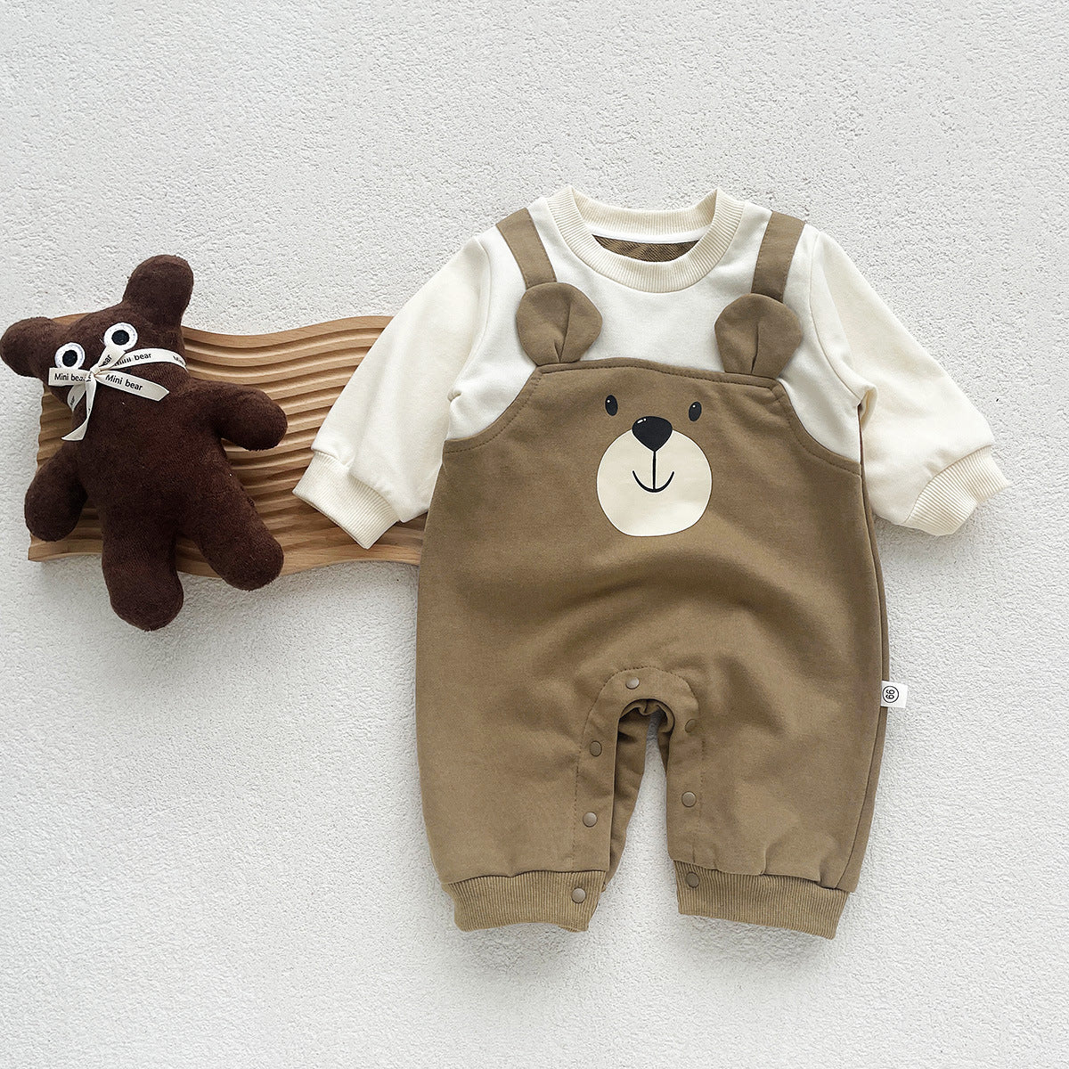 AutumnHiver Style Petit ours faux deux pièces manches longues Onesie