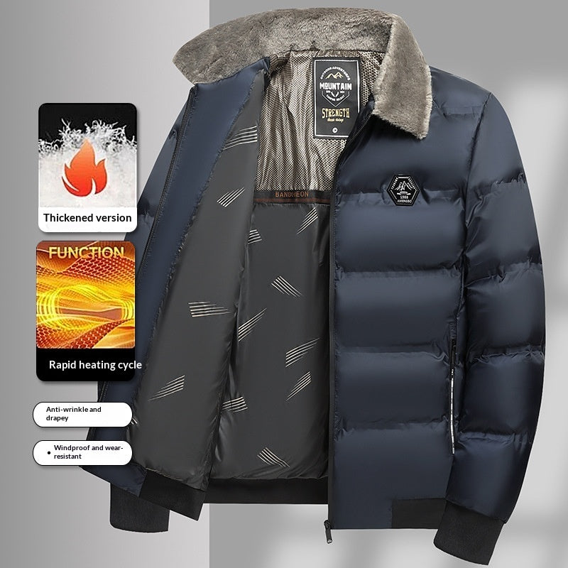 Manteau casual rembourré en coton pour les papas d'âge moyen