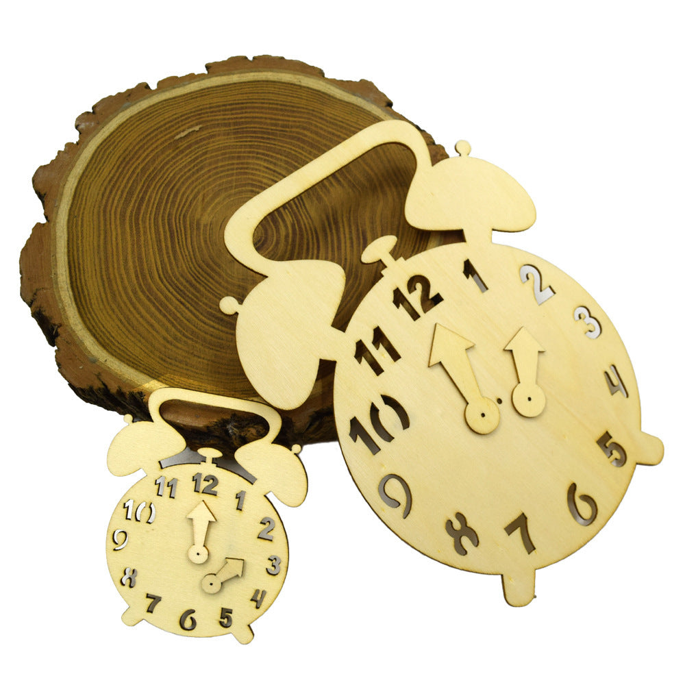 Diy Wood Chip Graffiti Accessoires peints à la main Réveil Horloge Gear Development Intelligence