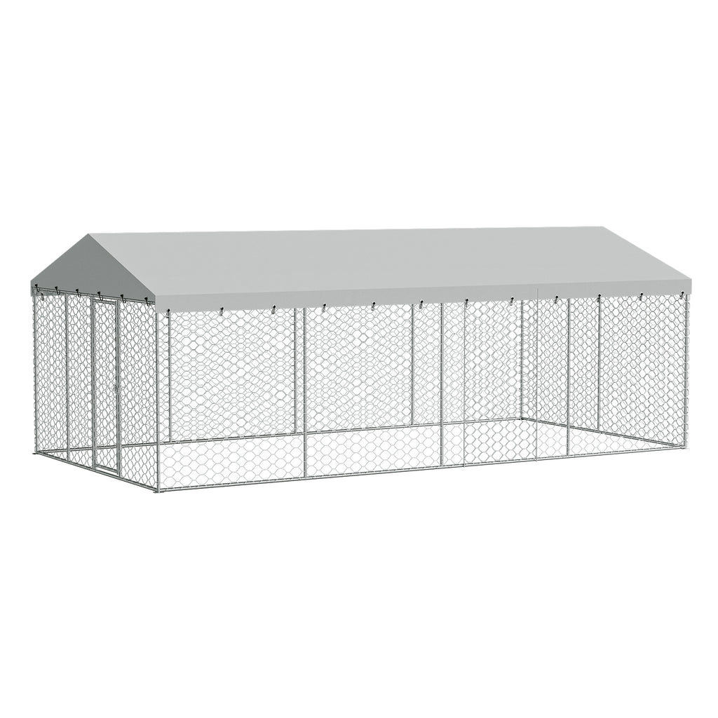 10x20 FT Grand Kennel de chien extérieur avec canopée