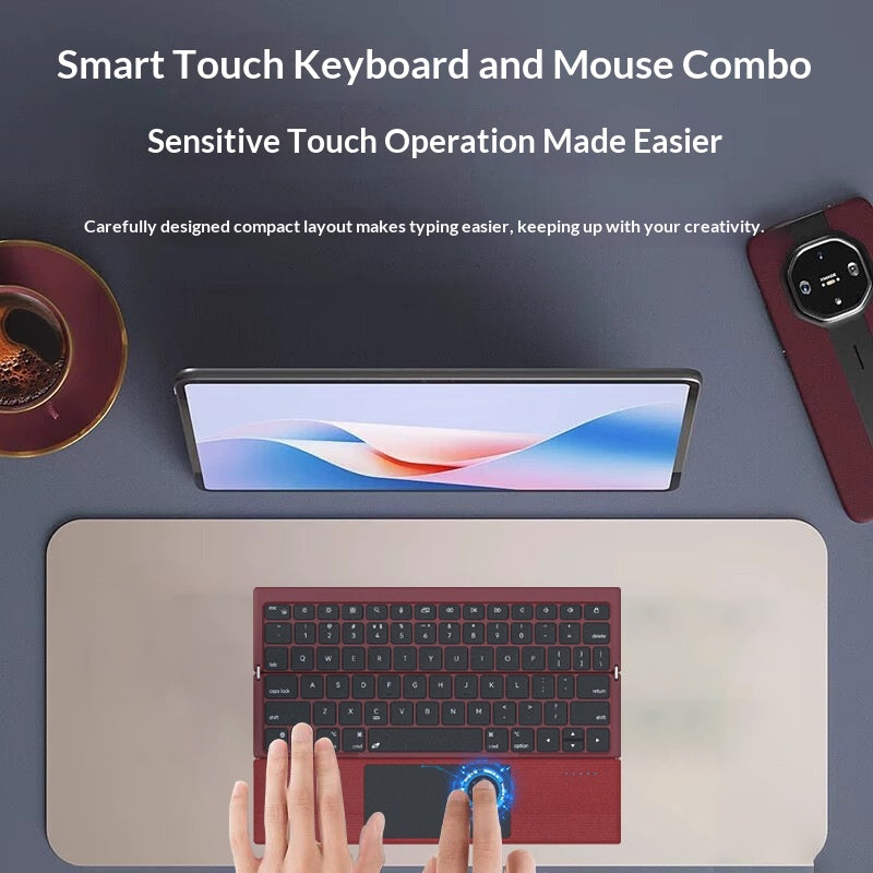Portable ultra-fin sans fil mini-accordéon style triple Bluetooth clavier