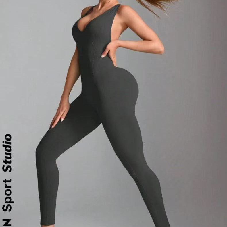 Pantalon de haute élasticité Style sportif Pantalon de yoga en forme de dos