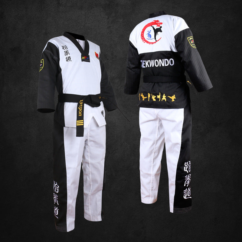 TKD pour enfants Uniforme Formation à manches longues Costume de style de performance Vêtements