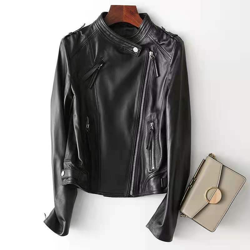 Petite veste de moto en peau de mouton
