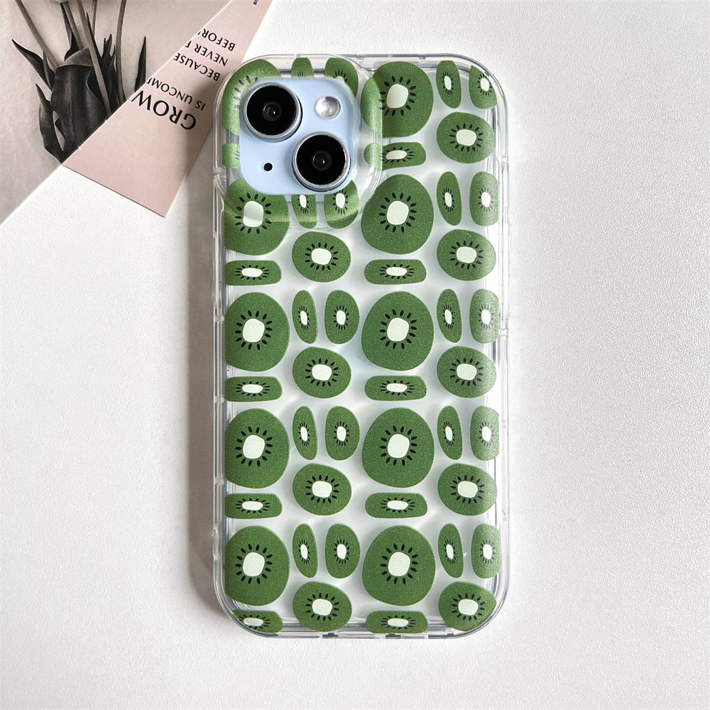 Étui téléphonique à fruits kiwis transparents