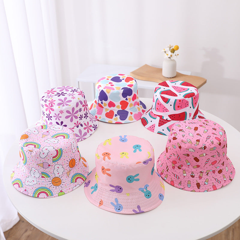 Chapeau de seau de soleil à double bord pour enfants