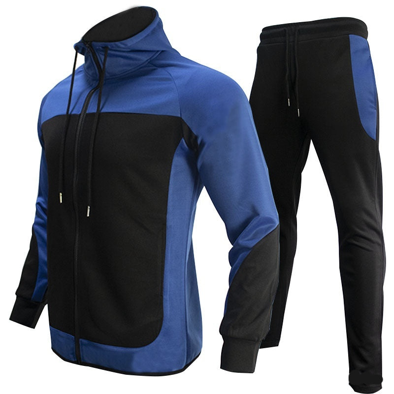 Mode homme Trendy Marque Contraste Couleur Sweatshirt Pantalons Ensemble deux pièces