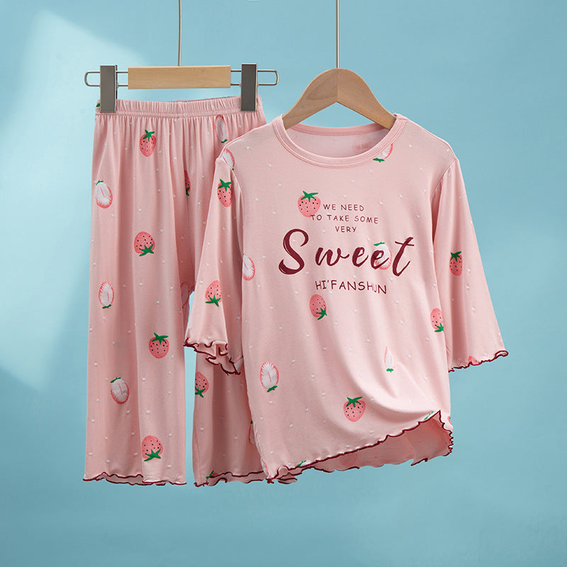 Vêtements de maison à manches courtes pour les filles