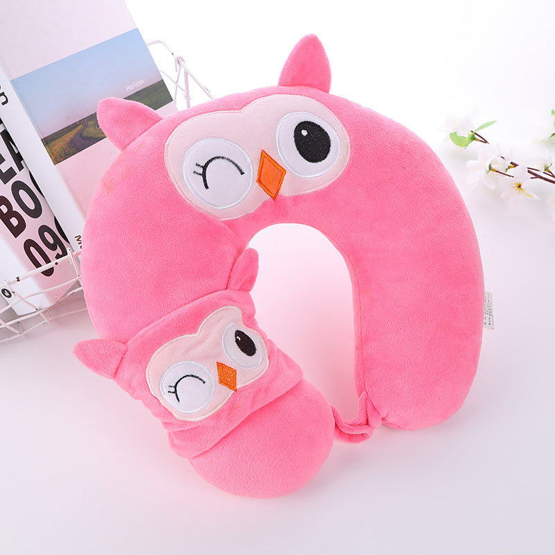 Cute Owl U Oreiller en forme de cou 230g Oreiller de voyage en peluche pour enfants Airplane Bureau de voiture Nap