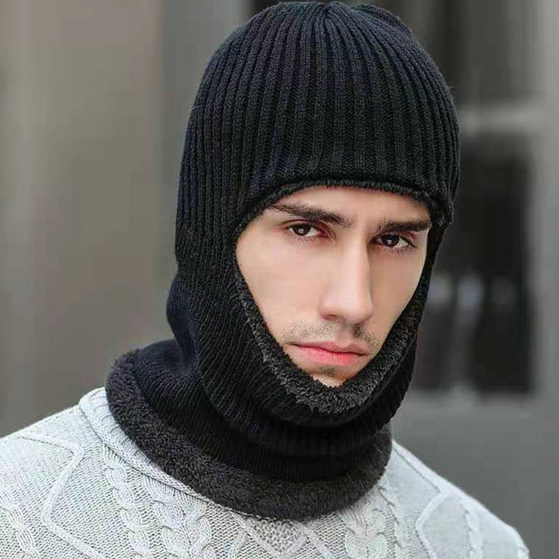 Hiver Chaud Unisexe Dome Brimless Terry Protection du cou Épaisseur Chapeau plat en maille