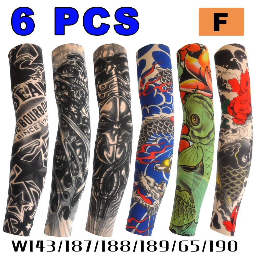 6-pièces combinaison sans couture tatouage de tatouage protection du soleil