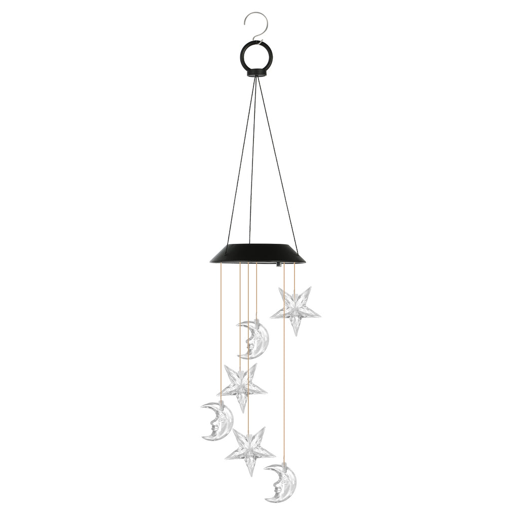 1Pc 2Pc Quantité Options Solaire Lune et Étoile Vent Chime 7 Couleur Changement de vent Chime pour Ou