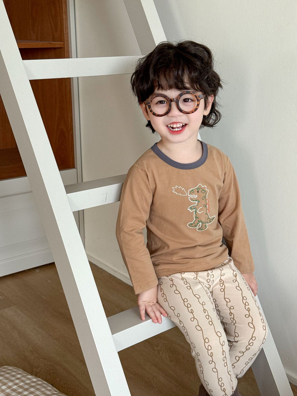 Ensemble de sous-vêtements thermiques en coton pur sans os pour garçons et filles