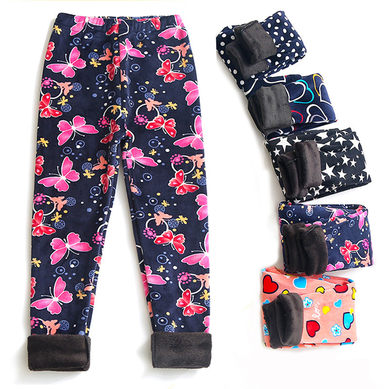 Enfants Pantalon chaud taille mince imprimé Pantalons pour enfants plus âgés