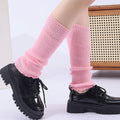 Hiver Mode Ribbed Knitted Vente Harajuku Neon Chaussettes longues Hiver Botte Gaiters Clubwear W