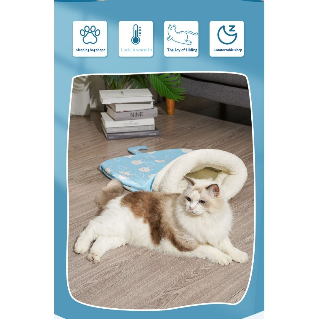Sac de couchage de chat pour l'automne