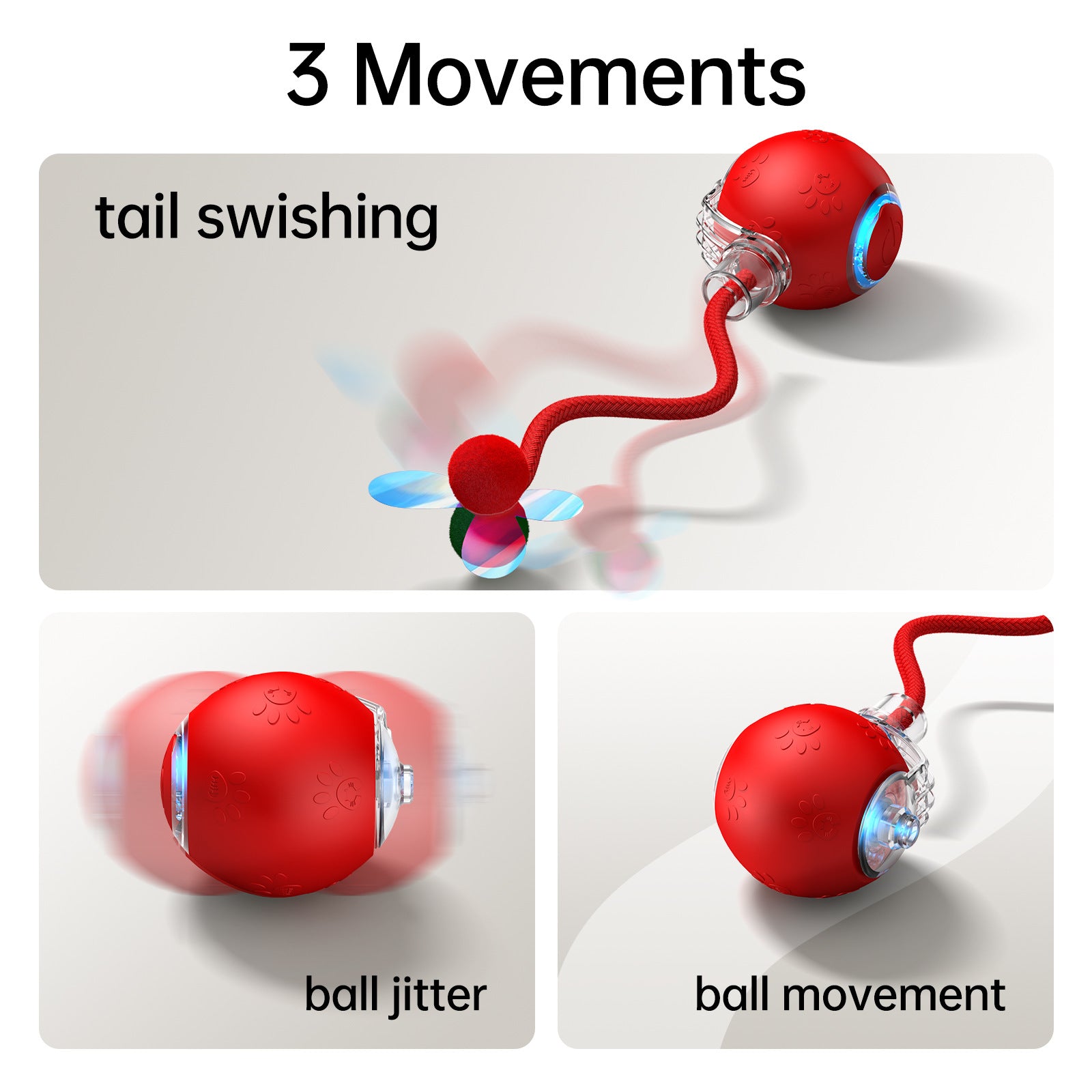 Balle de jouets pour animaux intelligents avec une corde pour chats