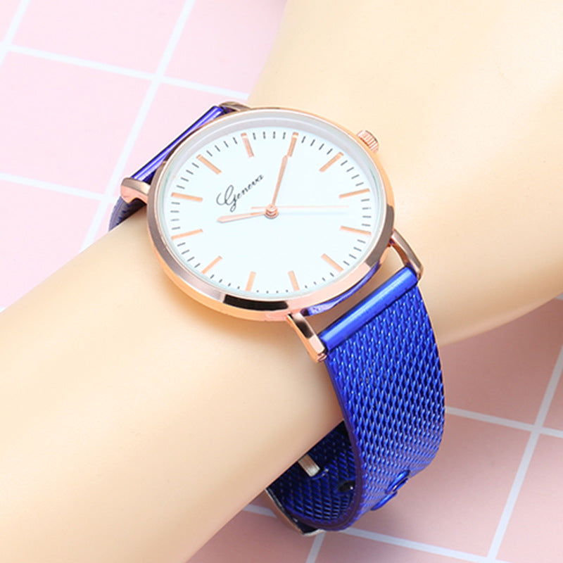 Montres Genève cadran plaque Mesh ceinture féminine minimaliste mince