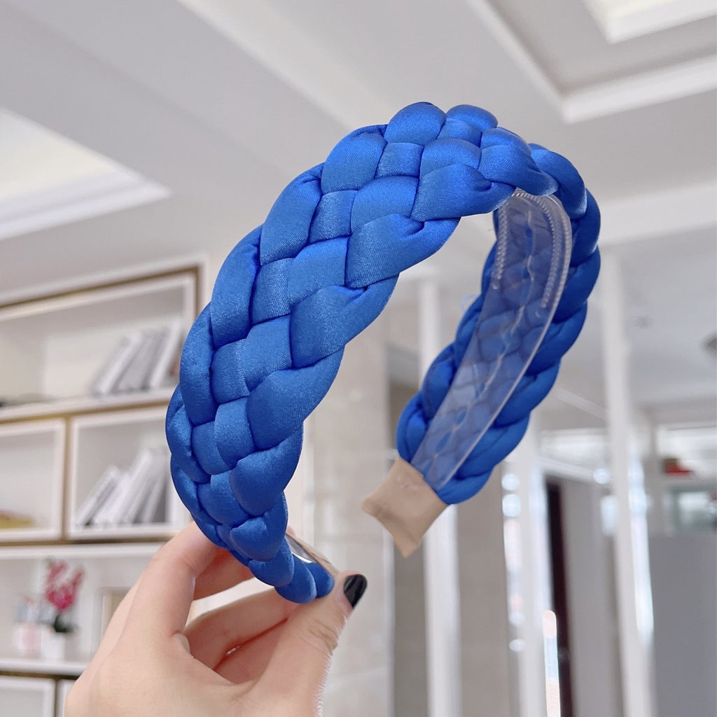 Bande de tête en tissu de couleur solide pour femmes