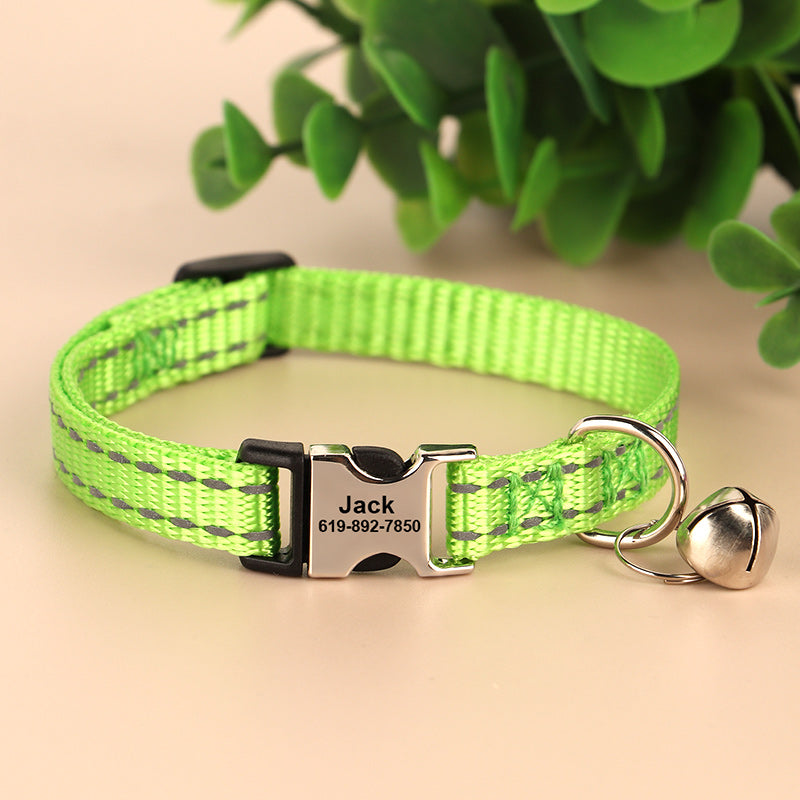Collier de collier de chat antidérapant gravé