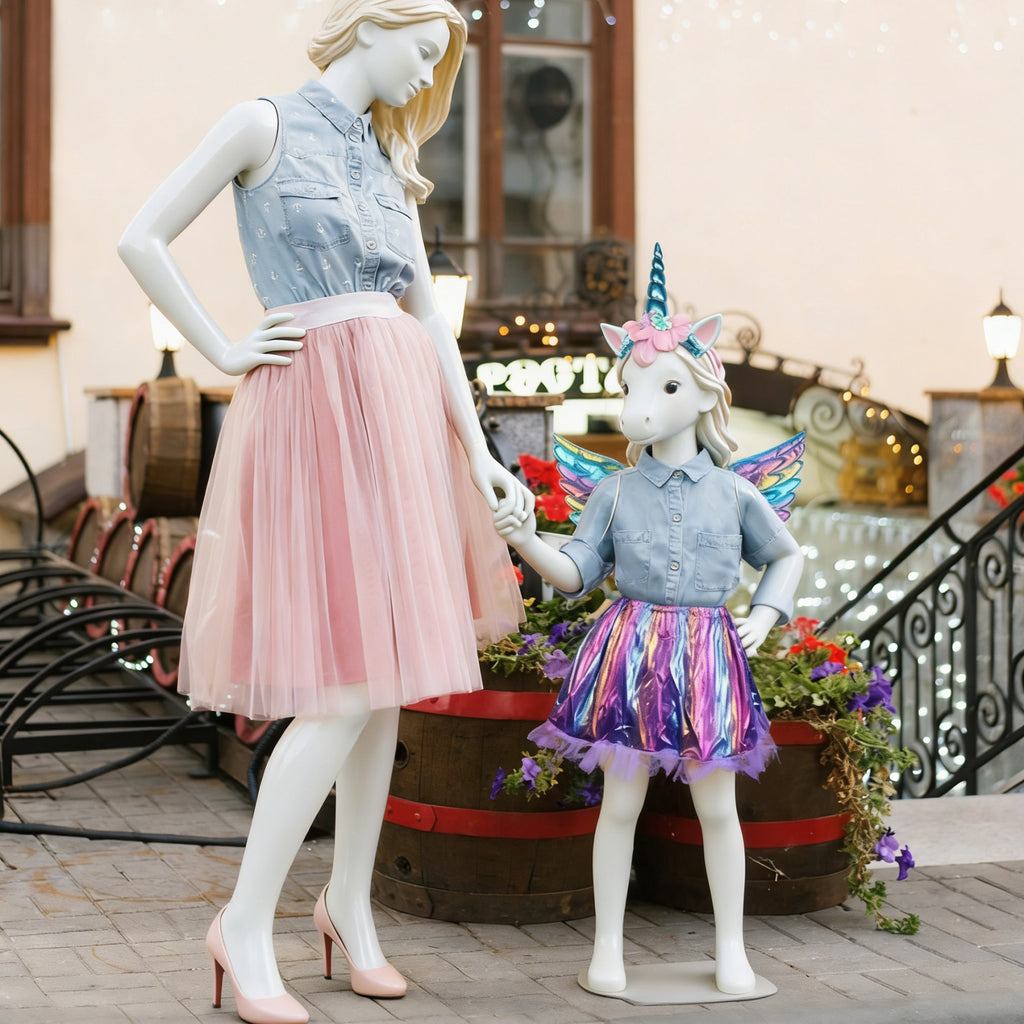3-Piece Blue Unicorn Party Outfit pour les fêtes de costume et les célébrations—Ensemble d'accessoires de partie