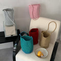 Sac en seau rouge fait à la main de style coréen pour femmes