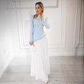 Élégante Mousseline Perle plissée Robe du soir