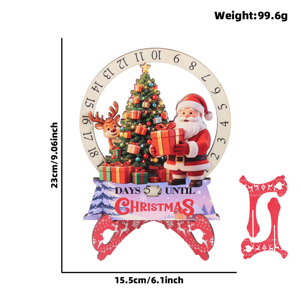 Créative Cartoon Countdown Christmas Wooden Tabletop Craft