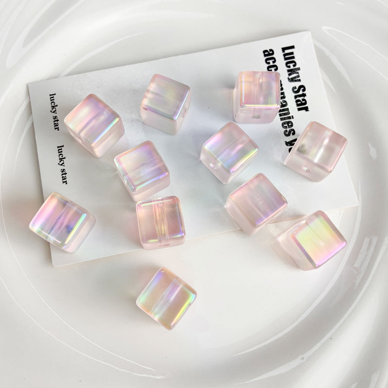 Perles UV plaquées Matte Acrylique Cube