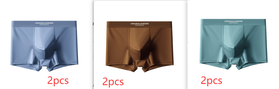 Sous-vêtements en soie de luxe satiné de luxe pour hommes Boxers respirants d'été Boxers