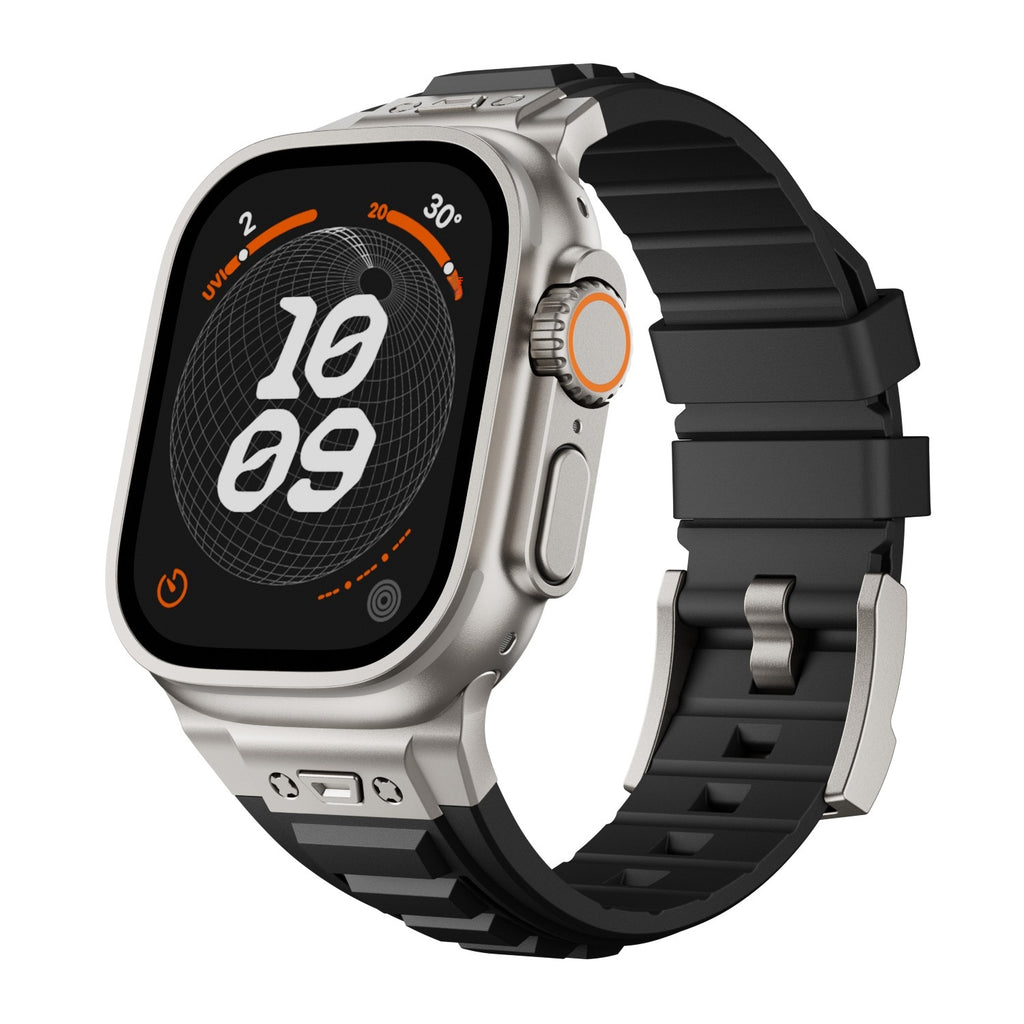 Cross Nail High Elastic Silicone Bracelet Iwatch1-9 Metal pliant boucle