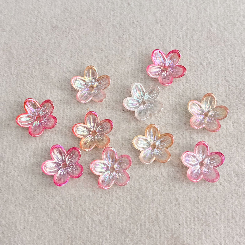 Graduent Perles Cinq-Petales Lumineuses Fleurs Acryliques