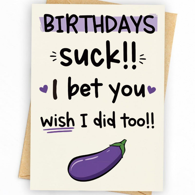 Une carte de voeux humoristique pour un cadeau d'anniversaire