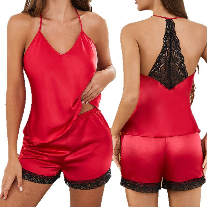 Sexy Lace Lingerie Set Camisole and Shorts for Loungewear